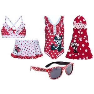 Piece Red and White Polka Dot Swimwear Gift Set for Youth Girls 