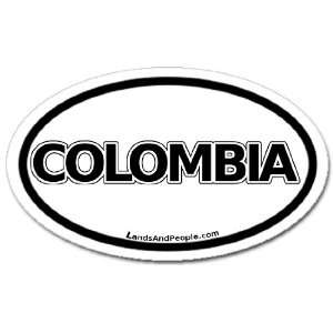  Colombia Black and White Car Bumper Sticker Decal Oval 