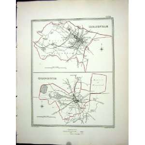   Antique Map C1850 Plan Cheltenham Cirencester England