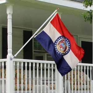   3x5 foot Tornado porch flag kit   white anti furl pole: Home & Kitchen