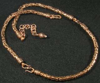 Antiqued Solid Copper Byzantine Chain Necklace 22 25  