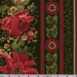   Carmen Floral Stripe Black Fabric By The Yard: Arts, Crafts & Sewing