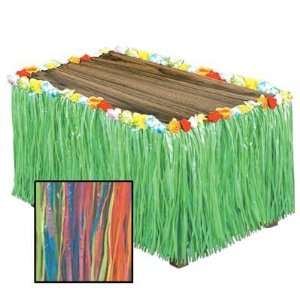  Artificial Grass Flowered Table Skirting (multi color 
