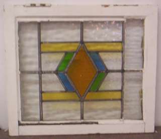 OLD ENGLISH STAINED GLASS WINDOW Diamond Design  