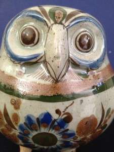 MexicanTonala Pottery Bloated Owl By Jorge Wilmot  