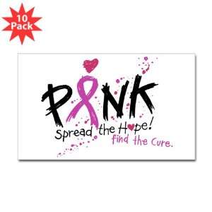  Rectangle) (10 Pack) Cancer Pink Ribbon Spread The Hope Find The Cure