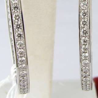 Cartier 2.50 CT Diamond Ladies Hoop Earrings 18k White Gold  