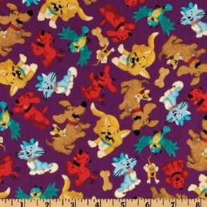  44 Wide Cliffords Puppy Days Puppies Purple Fabric By 
