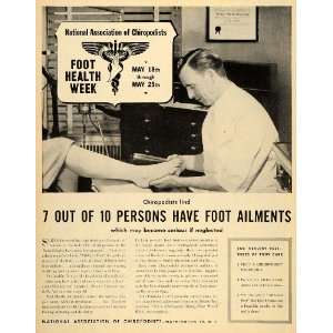 1946 Ad National Association Chiropodists Foot Ailments   Original 