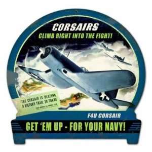    Corsairs Climb Vintage Metal Sign Military F4U Air