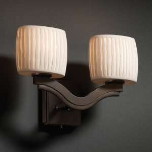 Limoges Bend Two Light Wall Sconce Impression Pleats, Shade Option 