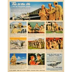 1949 Ad US Air Force Recruiting Army Cadet Aviation Men   Original 