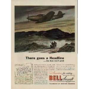   .  1943 BELL Aircraft P 39 Airacobra Ad, A1728 