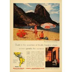  1957 Ad Pan American Airlines Airway South America Rio 