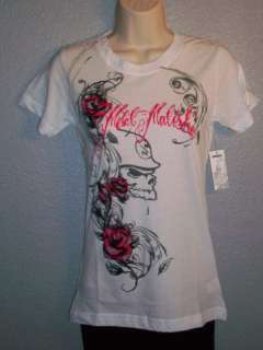 Metal Mulisha women T shirt wicked roses signature t  