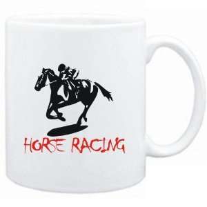  Mug White  Horse Racing Silhouette Sports: Sports 
