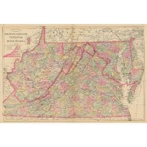   Map of Maryland, Delaware, Virginia & West Virginia