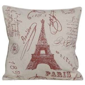  Eiffel Tower Linen Cotton Pillow: Home & Kitchen