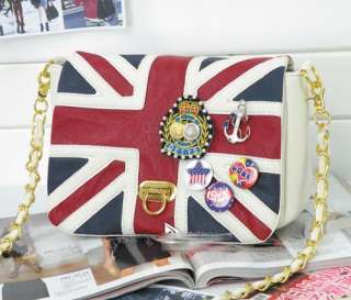 Medal British Union Jack shoulder bag handbag purse Aq1  