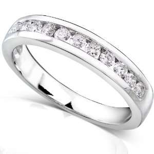   TW Round Diamond Channel Ring in 14k White Gold   Size 5: Diamond Me