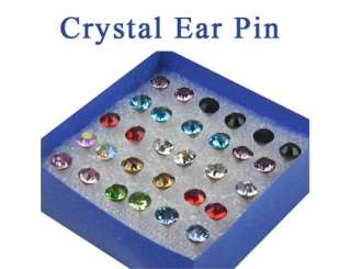 New 15 pair Women Fashion Pattern Crystal Earring #7967  