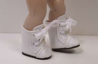 WHITE Lace Up Boots Doll Shoes For 8 Vintage GINNY♥  