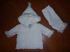 Baby Girls or Boys White Hoody Jacket and Pants Set Out