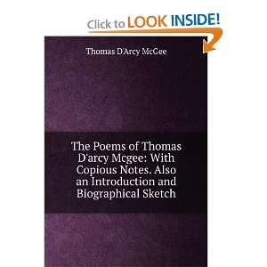  an introduction and biographical sketch Thomas DArcy McGee Books