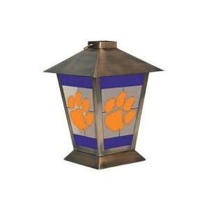    Clemson Tigers 11 Glass Metal Candle Lantern: Sports & Outdoors