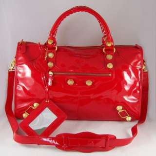 New Red Patent Leather like Giant Weekender Handbag  