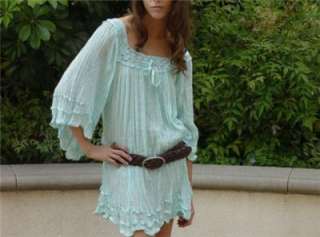 Vtg Style Bohemian Gypsy Hippie Gauze Tunic Dress Medium.  