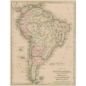    Mitchell 1870 Antique Map of South America