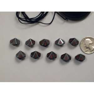  Dwarven Stones Hematite 12mm 10d10 Dice Set Toys & Games