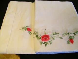   Hand Embroidered PURE LINEN tablecloth BEAUTIFUL 8FT x 6FT  