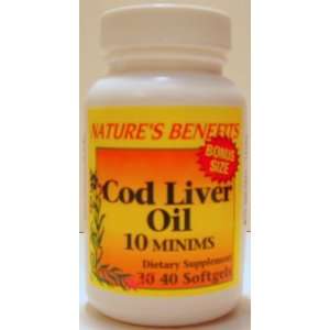  Natures Benefit Cod Liver Oil 40 ct Bottle (Case of 6 