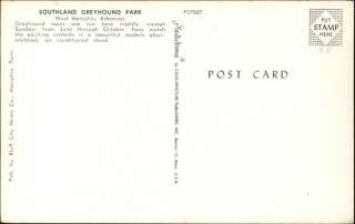  MEMPHIS AR Southland Greyhound Park DOG RACING Old Postcard  