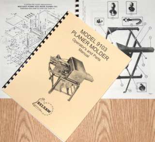 BELSAW 9103 Planer Molder Operators & Parts Manual  