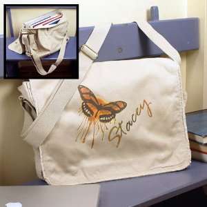  Personalized Canvas Messenger Bag: Home & Kitchen