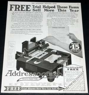   MAGAZINE PRINT AD, ADDRESSOGRAPH H 2, PRINTS YOUR LETTERS FROM TYPE