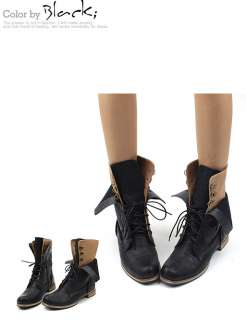 Womens Vintage Urban Chic Lace up Walker Ankle Boots  