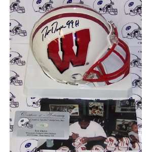  Ron Dayne Hand Signed Wisconsin Badgers Mini Helmet 