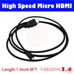 4V HDMI to Micro HDMI 1.5M/4.9FT for HTC EVO 3D 4G Sprint Motorola 
