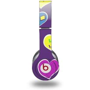 Crazy Hearts Decal Style Skin (fits genuine Beats Solo HD Headphones 