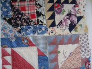   Quilt Blocks Handsewn Top Feedsack 36 Squares Cake Stand 9x9  