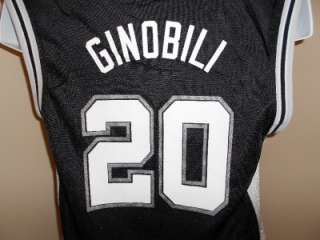 NEW Manu GINOBILI #20 San Antonio SPURS XLARGE XL Adidas BLACK Jersey 