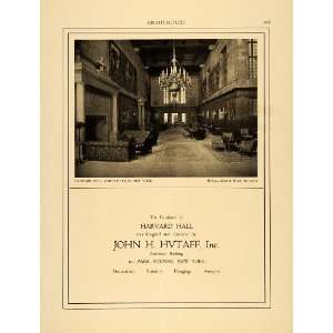 com 1915 Ad John H. Hvtaff Harvard Hall Club Architecture McKim Mead 