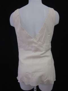 you are bidding on a theory cream v neck sleeveless blouse top in a 