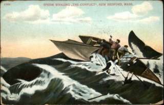 New Bedford MA Sperm Whaling c1910 Postcard  