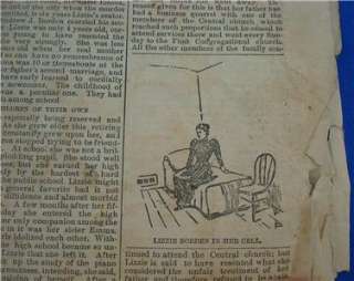 Original Lizzie Borden Murder Newspaper Albany,N.Y. Telegram Aug.20th 