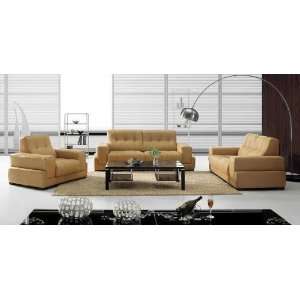   Furniture Bo3911 Modern Light Brown Leather Sofa Set: Home & Kitchen